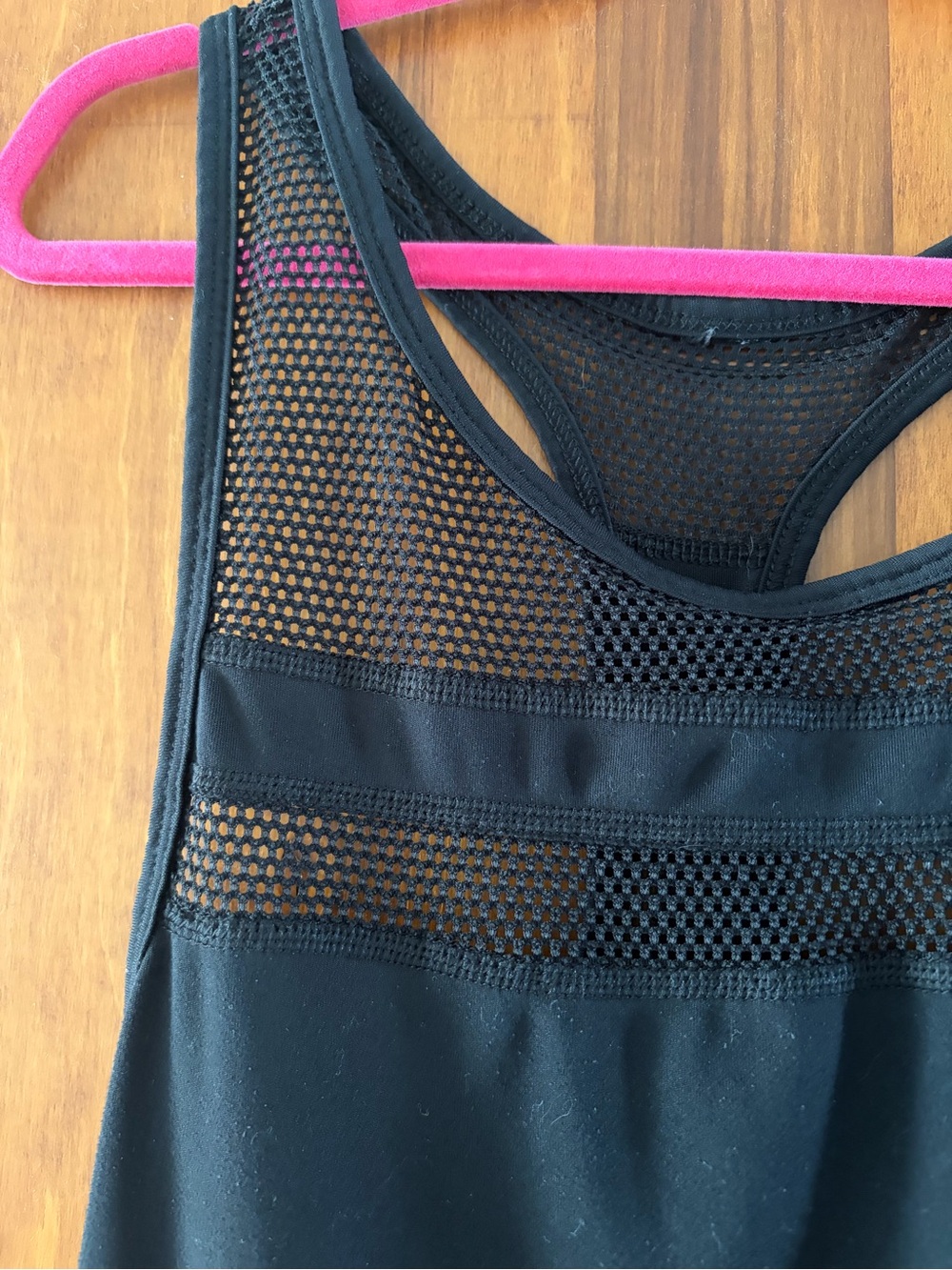 Black Mesh Racerback Tank Top - Picture 2 of 3